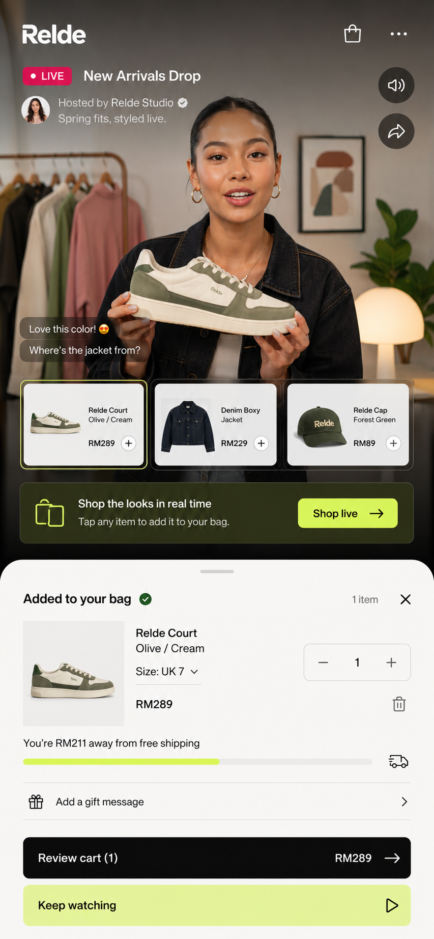 Built Relde storefront visual